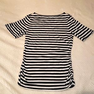 Talbots Black and White Striped Shirt